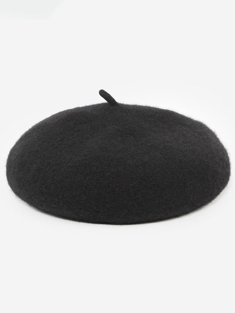 Chic Vintage Wool Beret for Fall and Winter