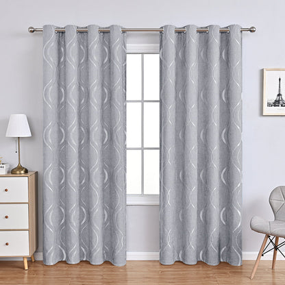 Elegant Floral Patterned Modern Chenille Curtains