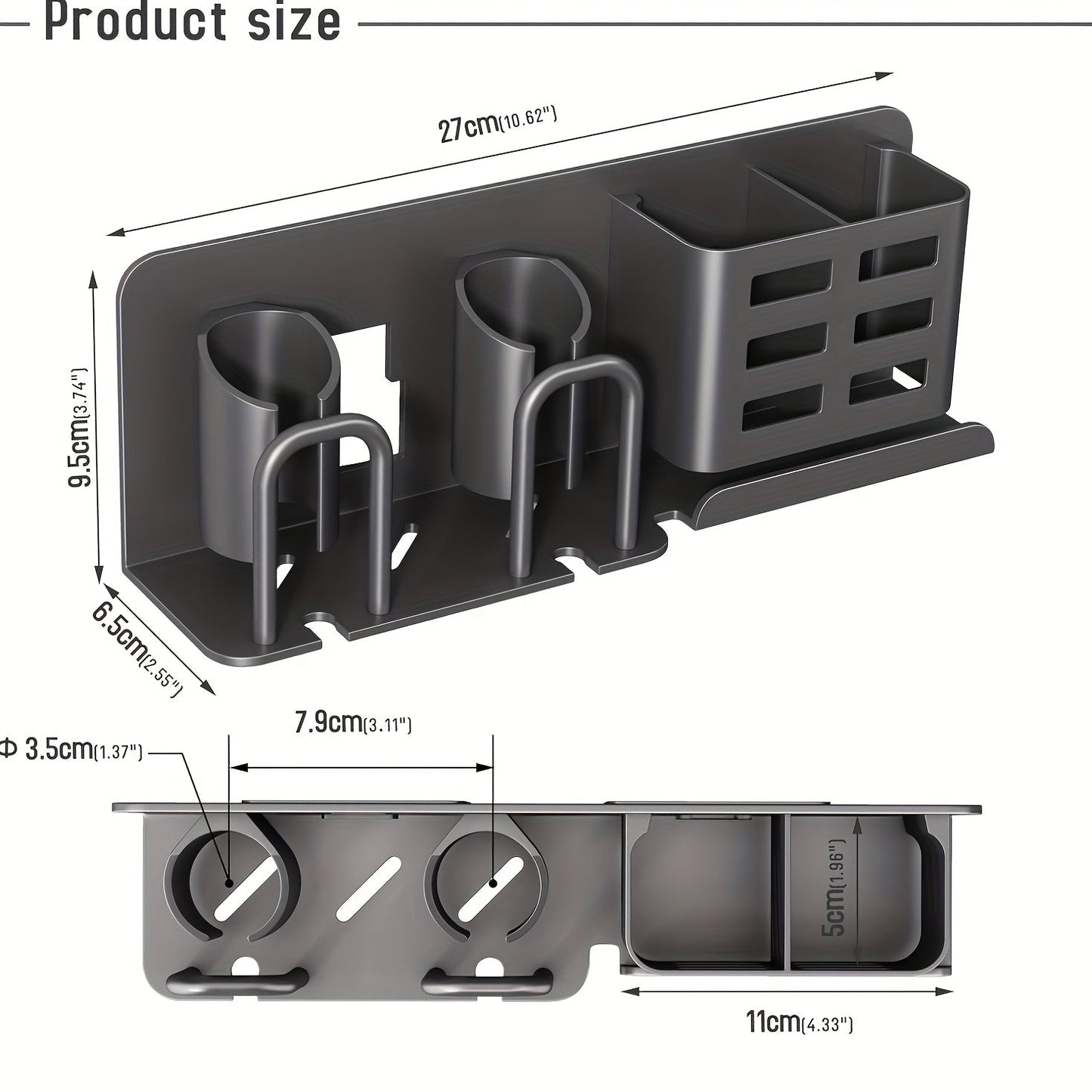 BristleHub | Wall-Mounted Electric Toothbrush Organizer with Drainage Holes for Bathroom