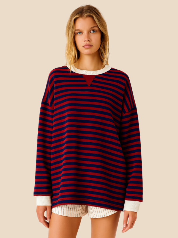 Mabel | Women's Cozy Oversized Striped Knit Sweater