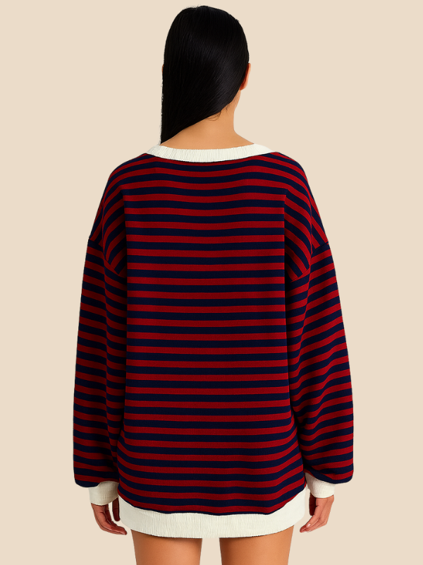 Mabel | Women's Cozy Oversized Striped Knit Sweater
