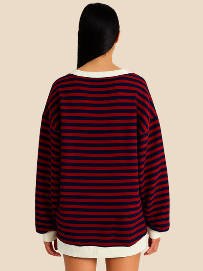 Mabel | Women's Cozy Oversized Striped Knit Sweater