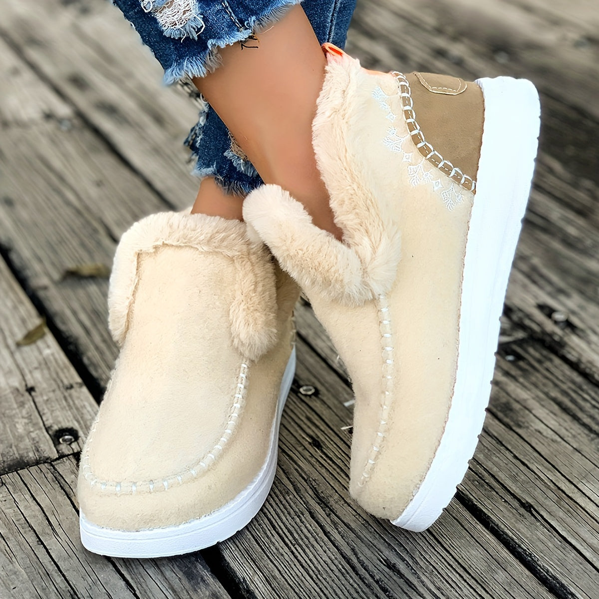 Women's Plush Interior Cozy Winter Slippers with Anti-Slip Sole