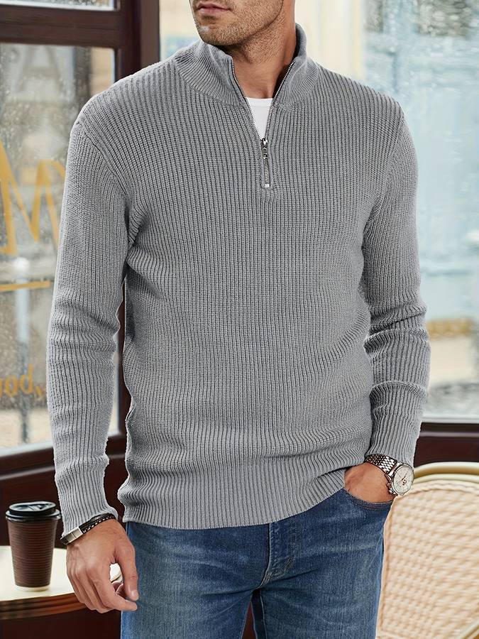 LIVAA | Sleek Slim Fit Half-Zip Sweater