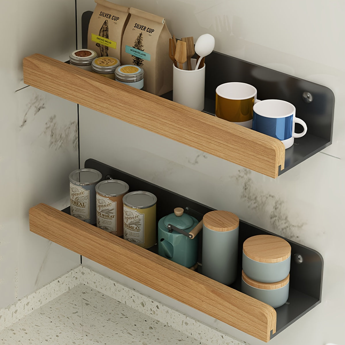 RustiRack | Wall-Mounted Bathroom Storage Rack - Drill-Free Shower Organizer