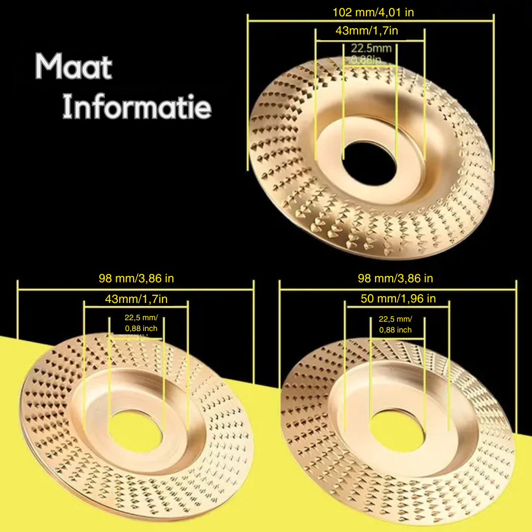 3-Piece Angle Grinder Disc Set for Wood: Cutting, Shaping, and Sanding