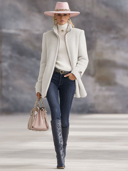 Retro Pink Fleece Zip-Up Jacket