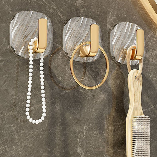 HookElegance | Clear Acrylic No-Drill Wall Hook - Strong Self-Adhesive, Reusable & Waterproof for Bathroom Use