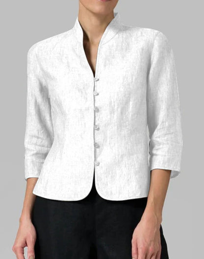 Brynna | Elegant Women's Blouse with Stand-Up Collar