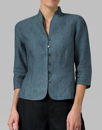 Brynna | Elegant Women's Blouse with Stand-Up Collar