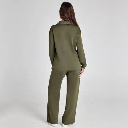 Eline | Luxe Loungewear Set with Comfortable Trousers and V-Neck Style