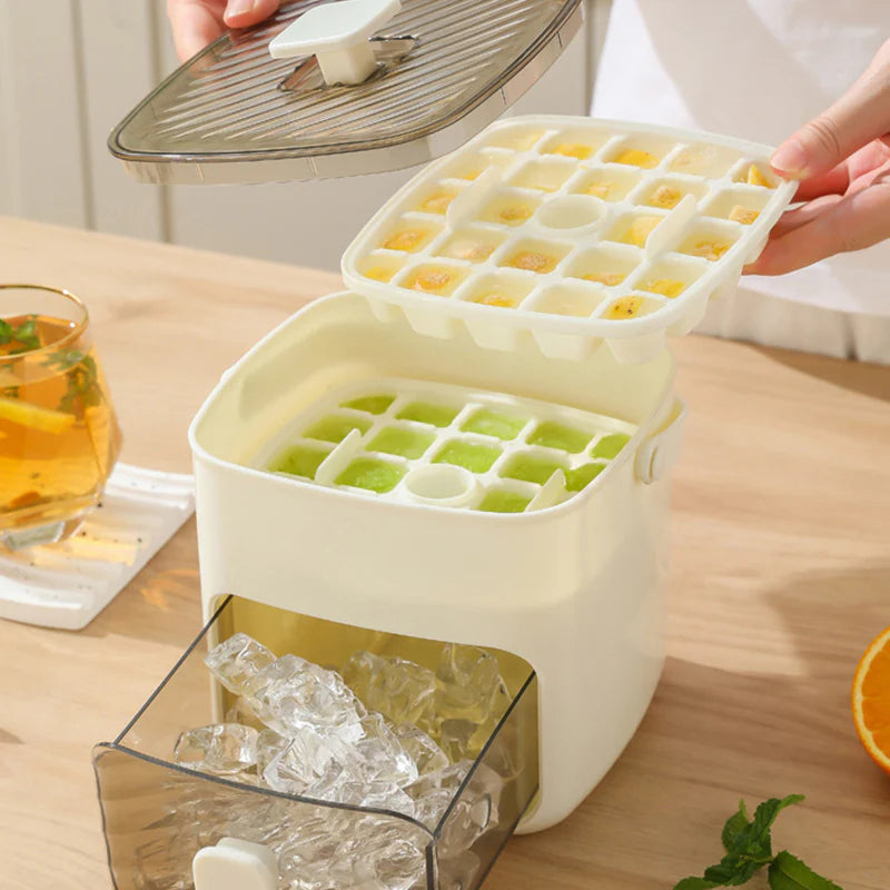Convenient Ice Storage Container with Pressure Mechanism