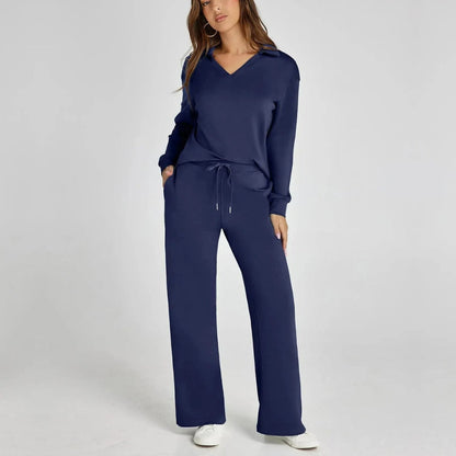 Eline | Luxe Loungewear Set with Comfortable Trousers and V-Neck Style