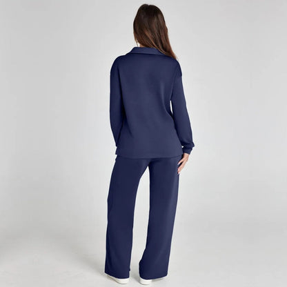 Eline | Luxe Loungewear Set with Comfortable Trousers and V-Neck Style