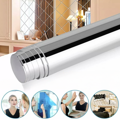 Shatterproof Ultraflexible Mirror Wall Decal - Safe and Durable