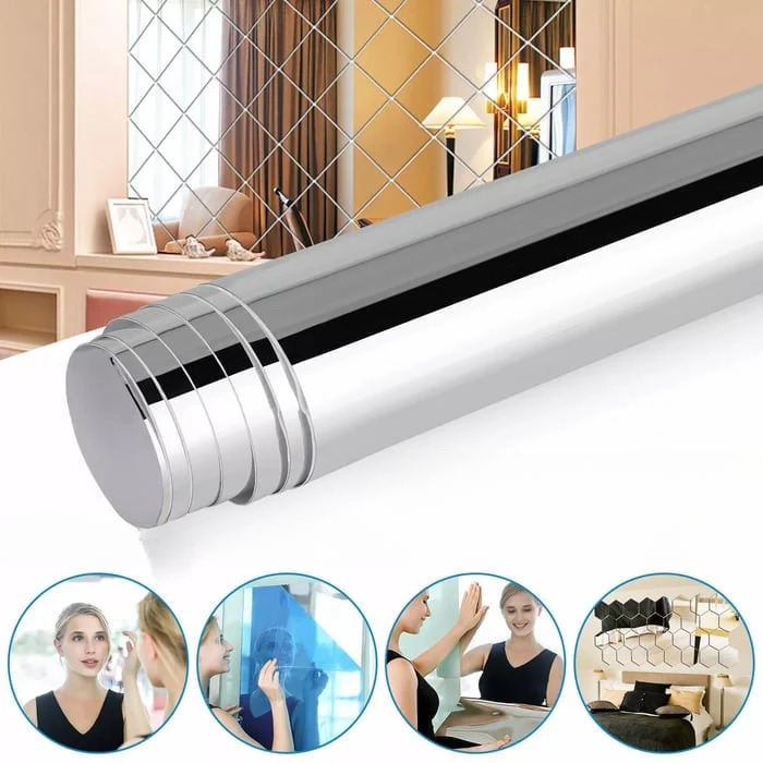 Ultra-Flexible Shatterproof Mirror Wall Decal - Safe and Durable