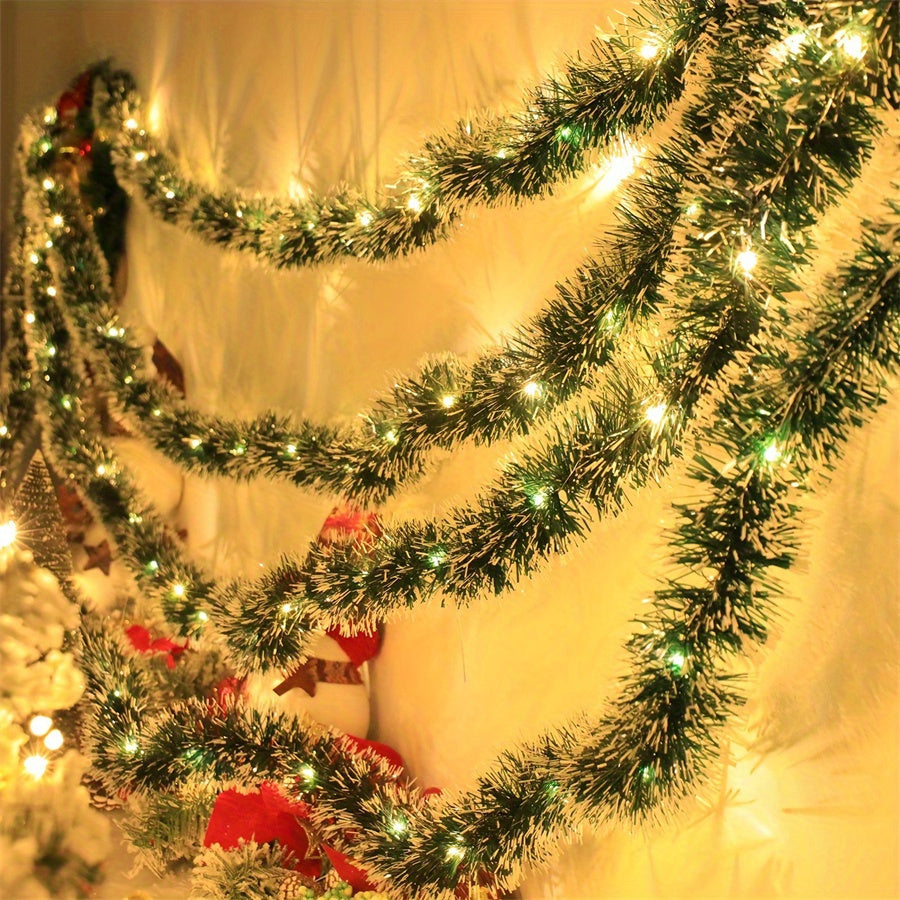 2-Pack Battery-Operated LED Christmas Garland Lights