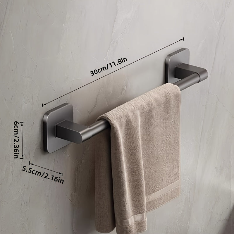 GripBar | Wall-Mounted Towel Rack - No-Drill Aluminium and Plastic Design for Easy Installation