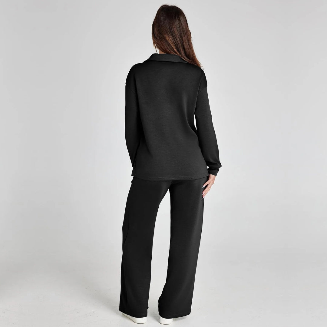 Eline | Luxe Loungewear Set with Comfortable Trousers and V-Neck Style