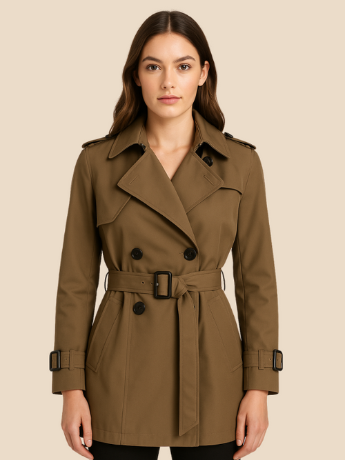 Minnie | Chic Narrow Double-Breasted Women's Trench Coat