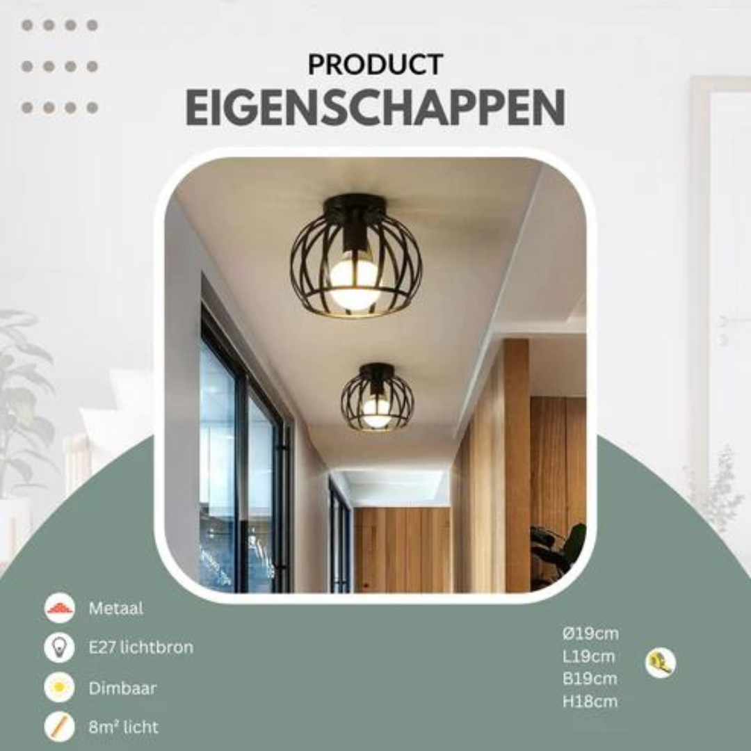 ForgeLight Modern Industrial Open-Design Ceiling Fixture