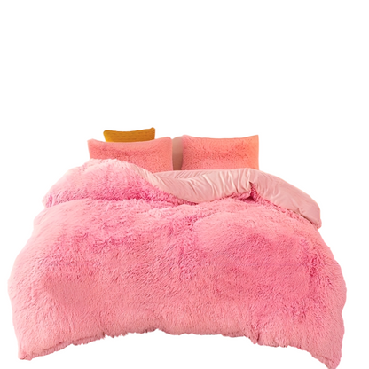 Luxurious Three-Piece Velvet Bedding Set with Soft Velvety Texture