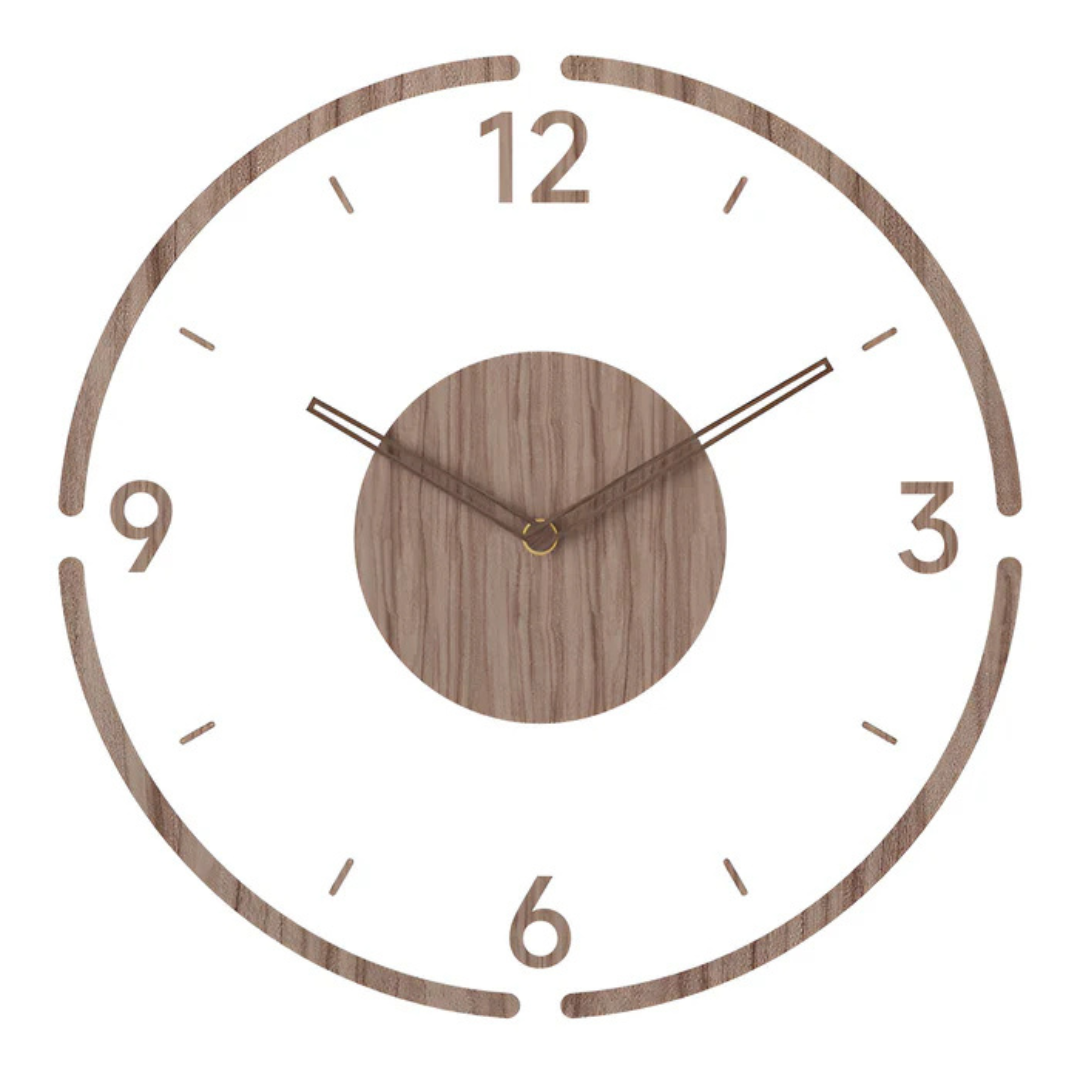 Nock 30 cm Contemporary Wall Clock in Acrylic and Wood for Living Room Decor