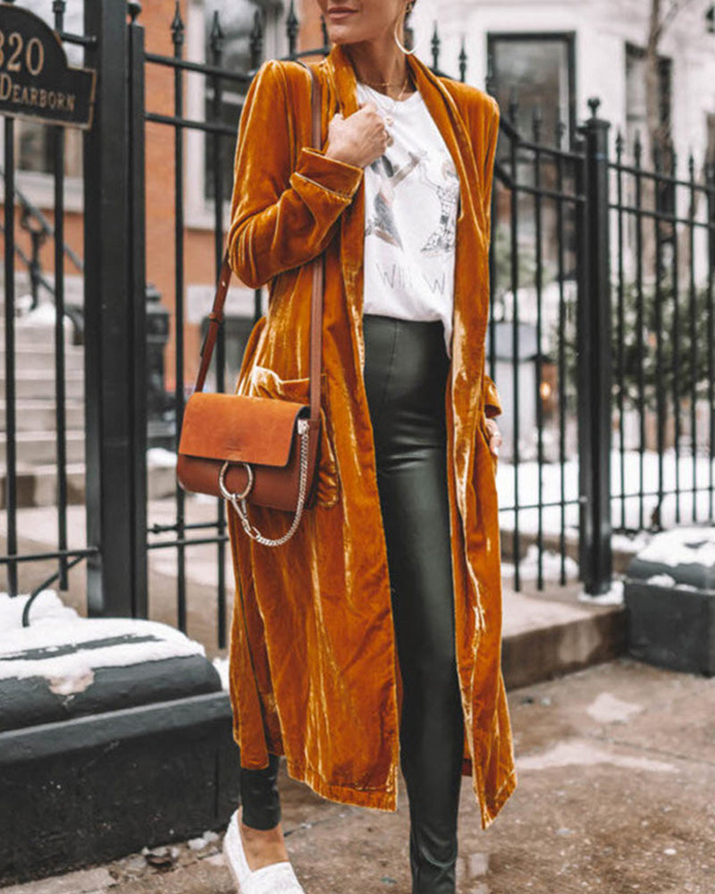 Madison | Women's Luxe Long Velour Cardigan