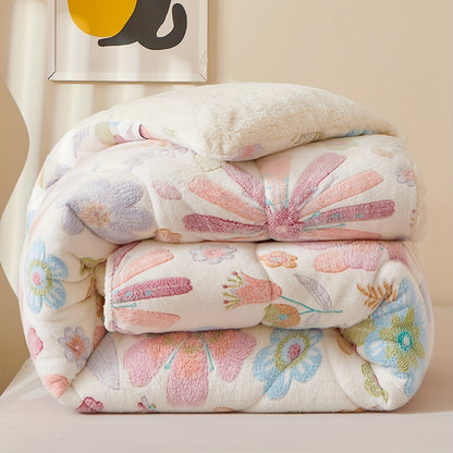 Cozy Floral Print Flannel Duvet for Your Bedroom