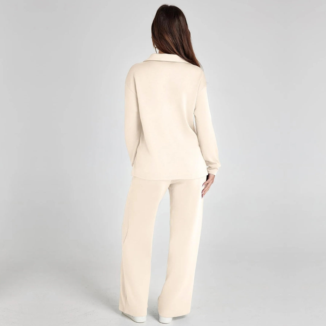 Eline | Luxe Loungewear Set with Comfortable Trousers and V-Neck Style