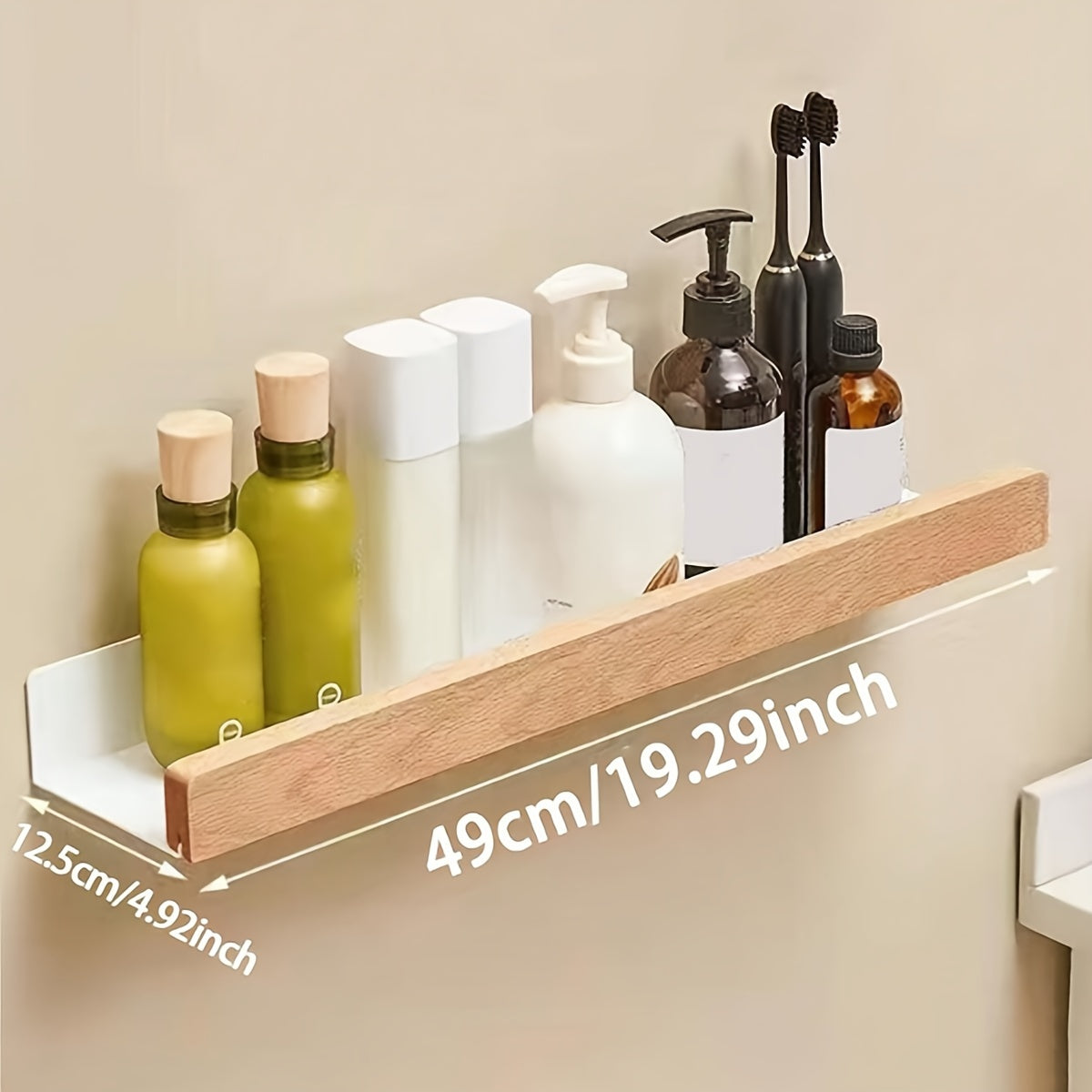 RustiRack | Wall-Mounted Bathroom Storage Rack - Drill-Free Shower Organizer
