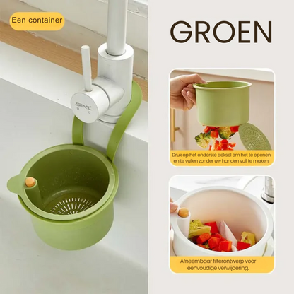Dual-Function Hanging Sink Strainer with Easy Click Opening