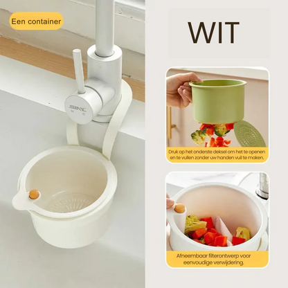 Dual-Function Hanging Sink Strainer with Easy Click Opening