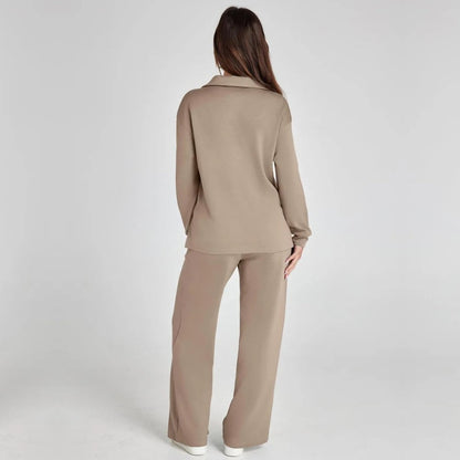 Eline | Luxe Loungewear Set with Comfortable Trousers and V-Neck Style