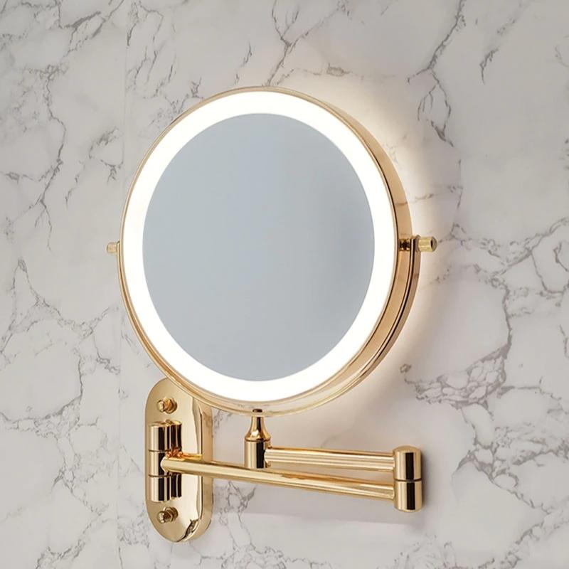 GlamGlow | Premium Gold Vanity Mirror with Magnifying Feature