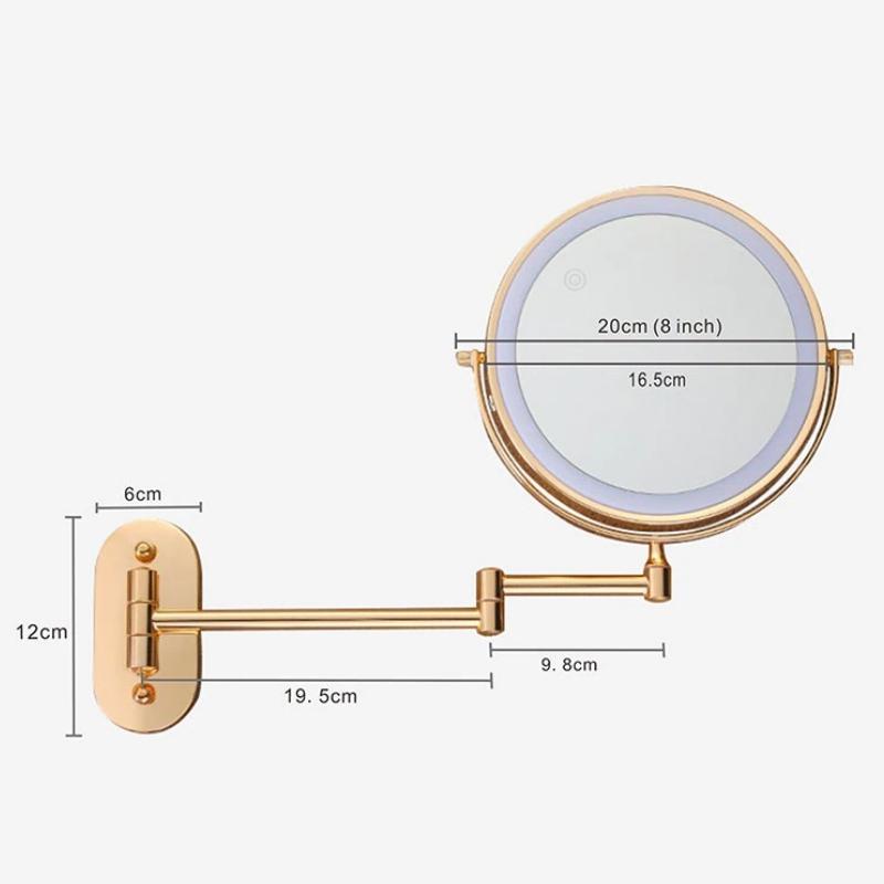 GlamGlow | Premium Gold Vanity Mirror with Magnifying Feature