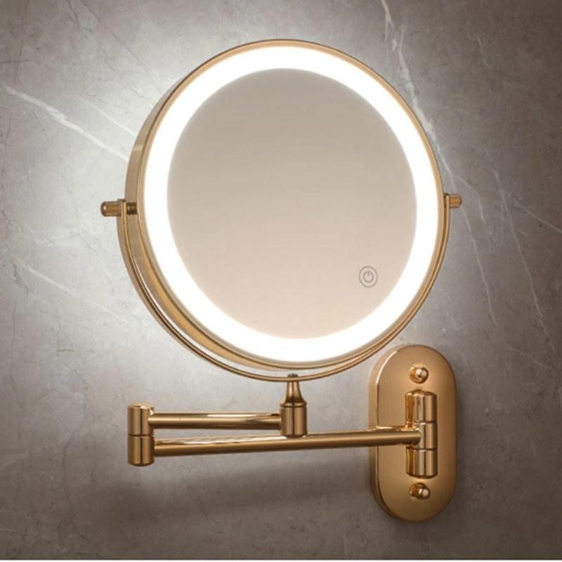 GlamGlow | Premium Gold Vanity Mirror with Magnifying Feature