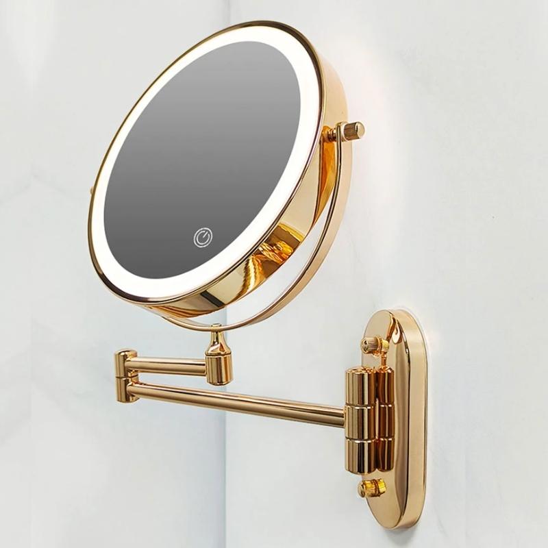 GlamGlow | Premium Gold Vanity Mirror with Magnifying Feature