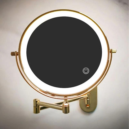 GlamGlow | Premium Gold Vanity Mirror with Magnifying Feature