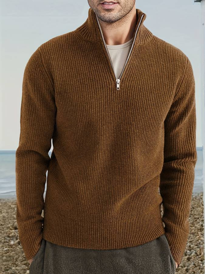 LIVAA | Sleek Slim Fit Half-Zip Sweater