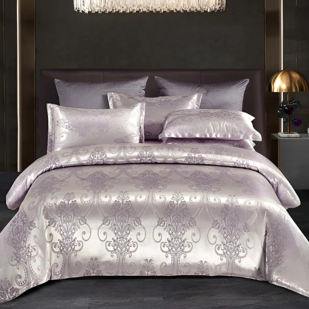 Light Satin Floral Print Duvet Cover