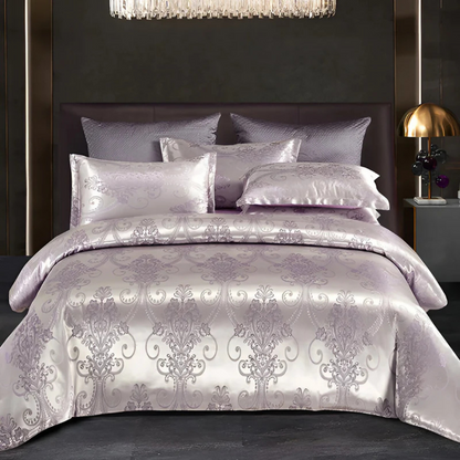Light Satin Floral Print Duvet Cover