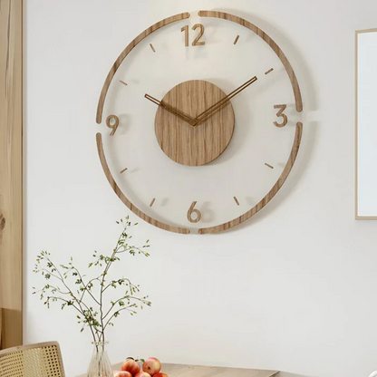 Nock 30 cm Contemporary Wall Clock in Acrylic and Wood for Living Room Decor