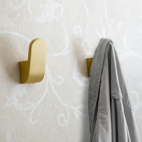 Goldure | Contemporary Gold-Plated Wall Hook - Stylish Hanger for Clothes, Towels, and Bathrobes