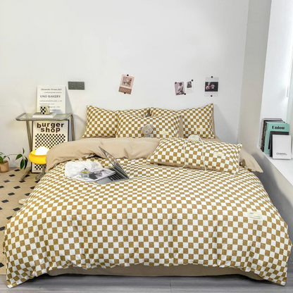 Cashu - Elegant Checked Pattern Luxe Duvet Cover
