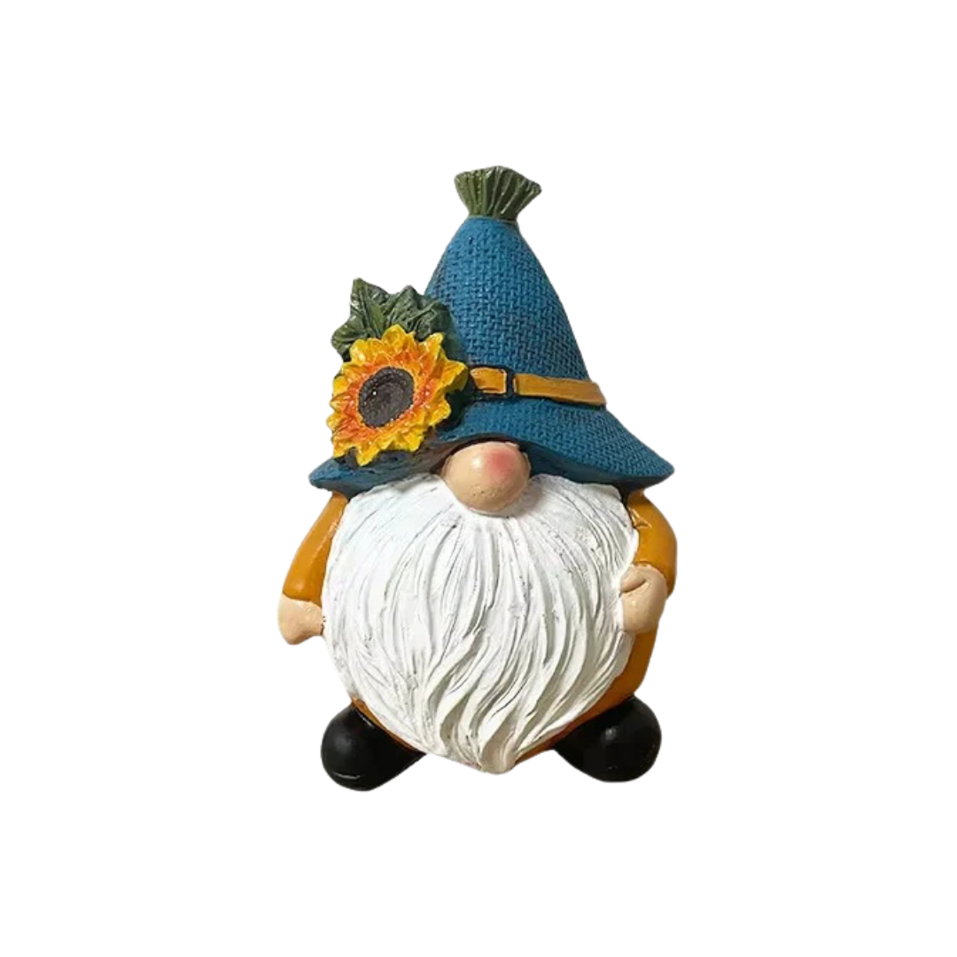Charming Autumn Gnome Figurine with Pumpkin - Delightful Resin Decor for Home and Garden