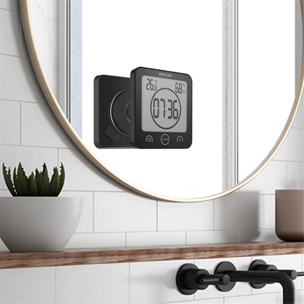 DripTick Waterproof Shower Clock - Digital Wall-Mounted Bathroom Timer with Suction Cup
