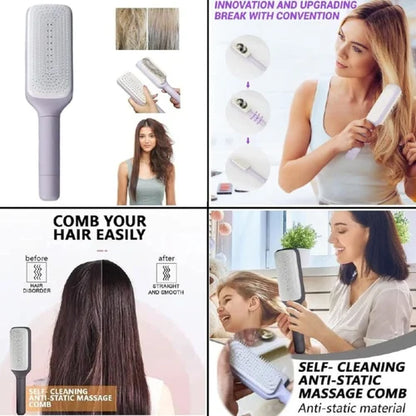Self-Cleaning Brush — Effortlessly Eliminates Hair from Your Hair