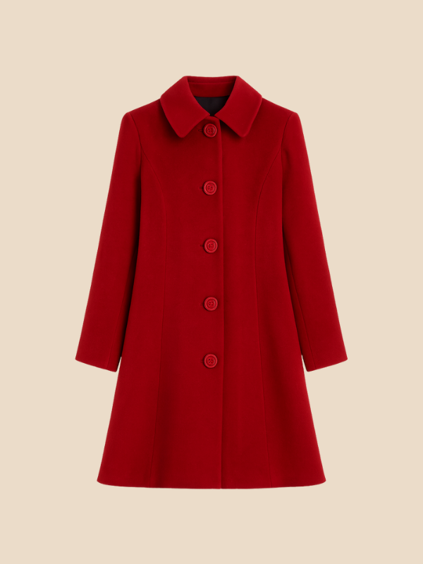 Divisha | Stylish Long Wool Coat for Women - Cozy Winter Outerwear