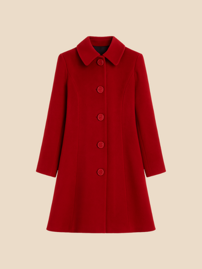 Divisha | Stylish Long Wool Coat for Women - Cozy Winter Outerwear